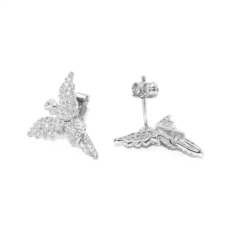 'Wish For World Peace' Angel Earrings Stud - zuzumia