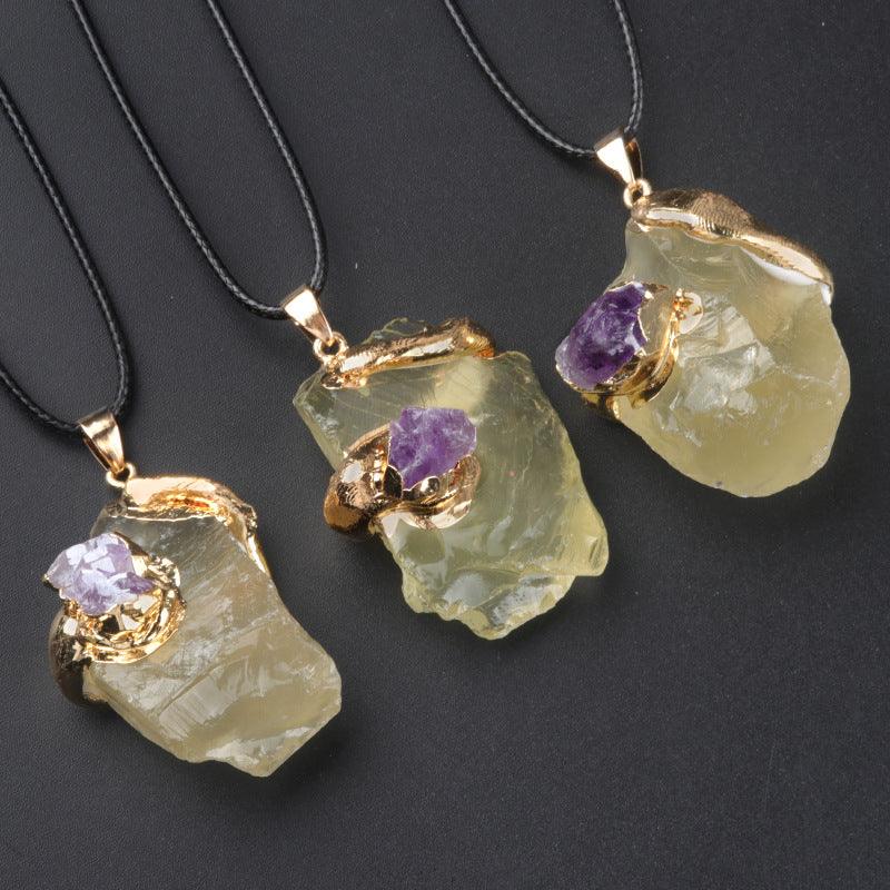 Natural Gemstone Pendant Necklace - zuzumia