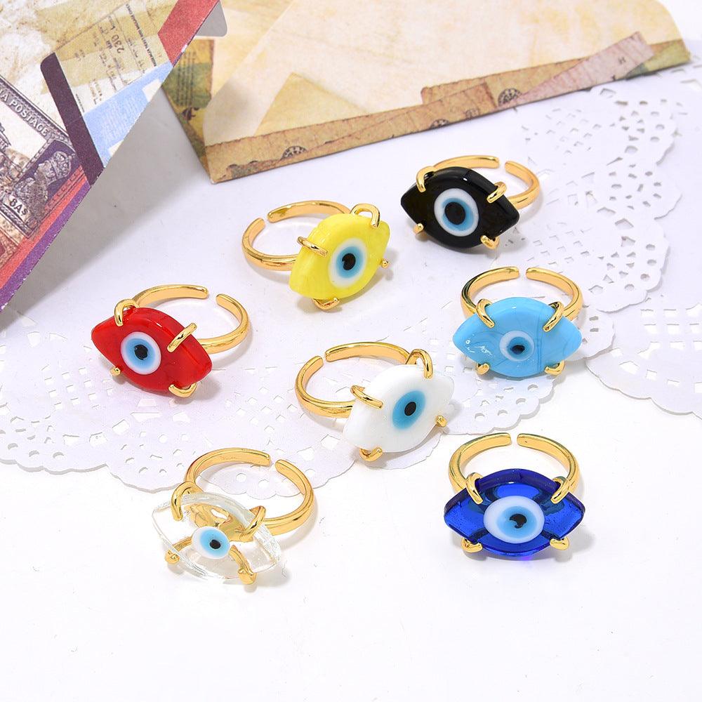 ‘God Bless You’ Evil Eye Ring - zuzumia