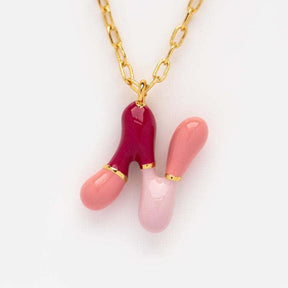 Colorful Bubble Initial Letter Necklace - zuzumia