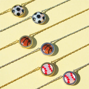 Soccer Baseball Basketball Pendant Necklace