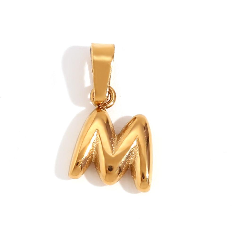 Mini 3D Bubble DIY 26 Initial Letter Charm - zuzumia