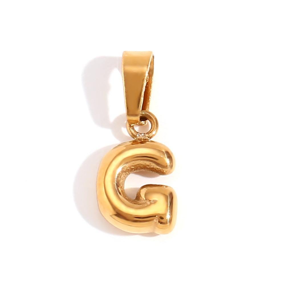 Mini 3D Bubble DIY 26 Initial Letter Charm - zuzumia