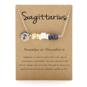 Handmade Natural Stone Zodiac Sign Necklace