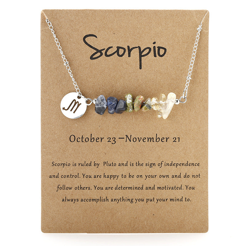 Handmade Natural Stone Zodiac Sign Necklace