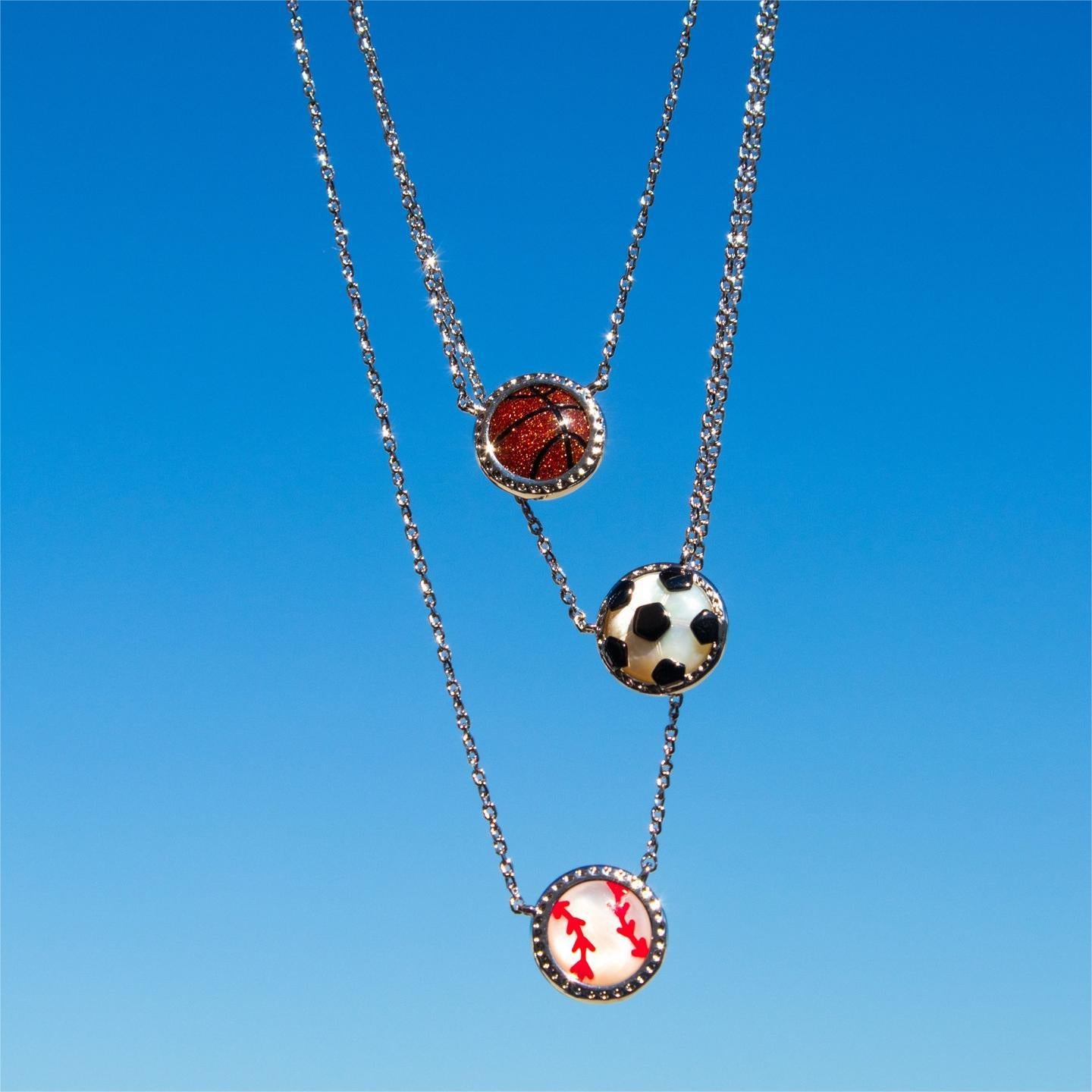 Soccer Baseball Basketball Pendant Necklace