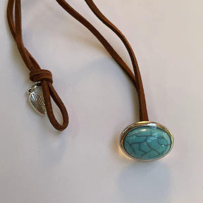 Multi-layer Turquoise Leather Necklace - zuzumia