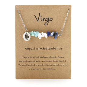 Handmade Natural Stone Zodiac Sign Necklace