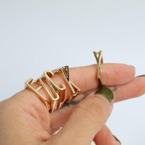 DIY Initial Letter Rings - zuzumia