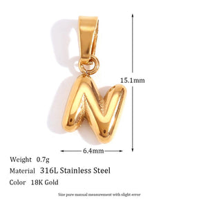 Mini 3D Bubble DIY 26 Initial Letter Charm - zuzumia