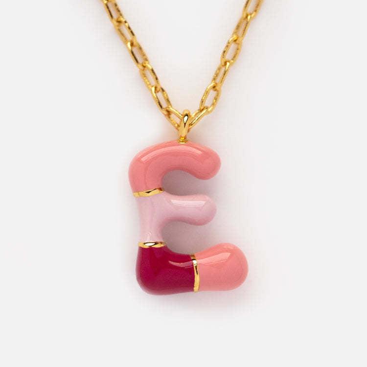 Colorful Bubble Initial Letter Necklace - zuzumia