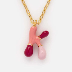 Colorful Bubble Initial Letter Necklace - zuzumia