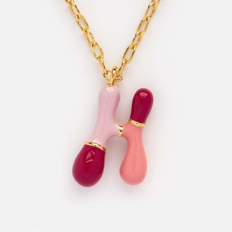 Colorful Bubble Initial Letter Necklace - zuzumia