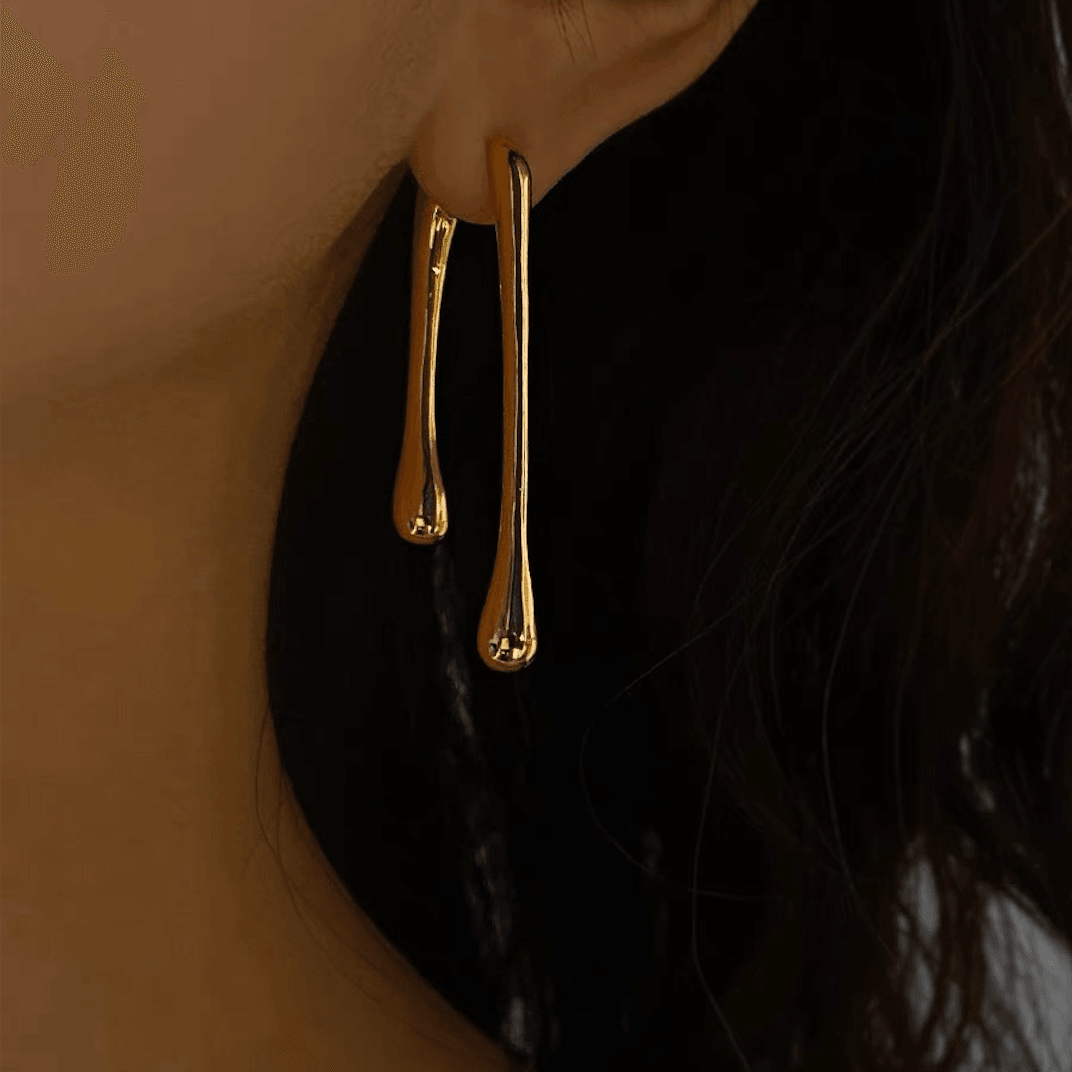 Geometric Hang Pierce Earrings - zuzumia