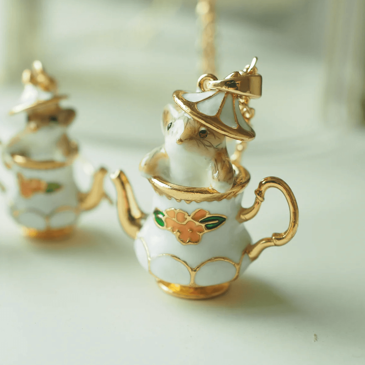 Cute Squirrel In Teapot Jewelry Set - zuzumia