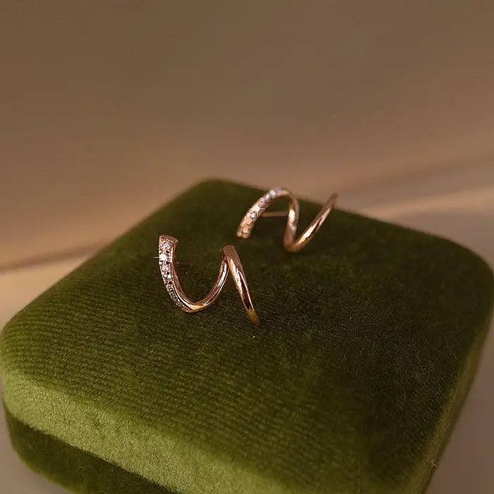 Diamond Wave Earrings Stud - zuzumia