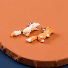 Asymmetrical 3D Cartoon Fox Earrings - zuzumia