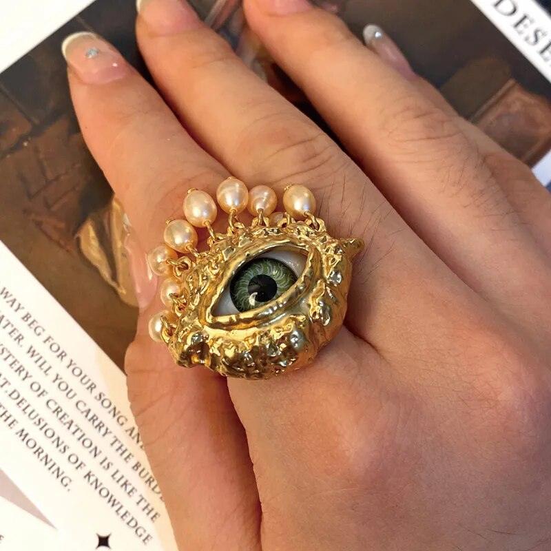 'l Am Watching You' Evil Eye Ring - zuzumia