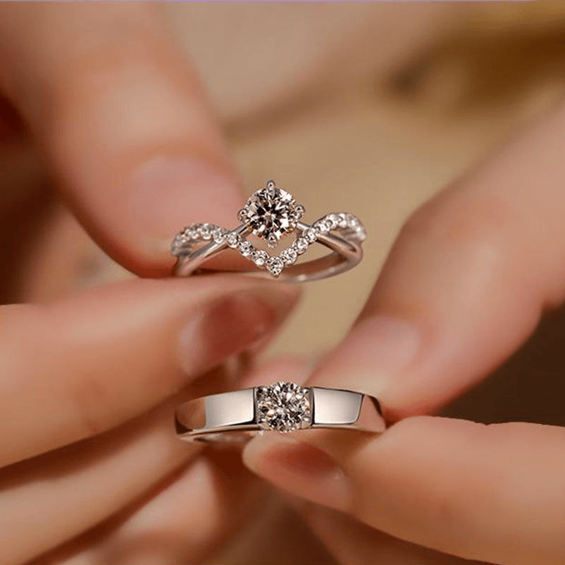 Elegant Zirconia Couple Rings - zuzumia