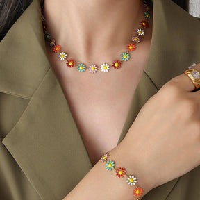 Flower Bracelet & Necklace - zuzumia