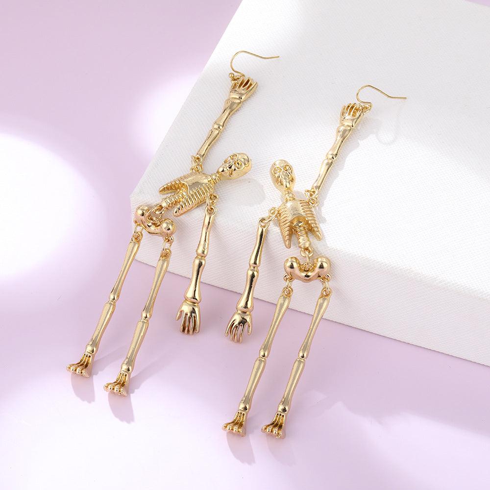 Halloween Long Tassel Skeleton Earrings - zuzumia