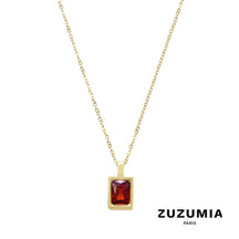 Geometric Square Zircon Pendant Necklace - zuzumia