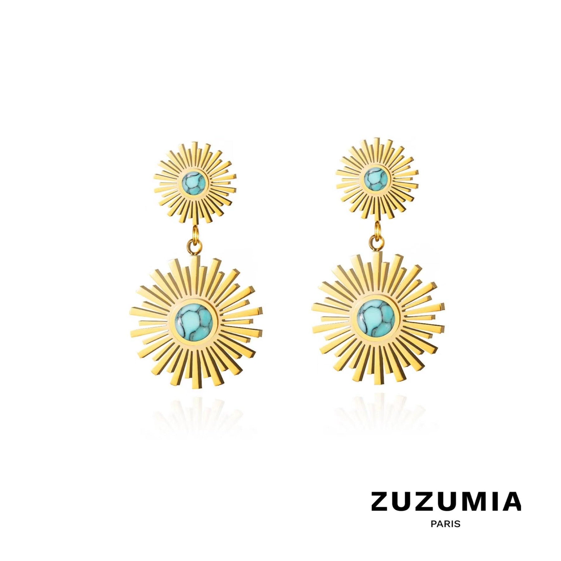 Sunflower Natural Stone Earrings - zuzumia