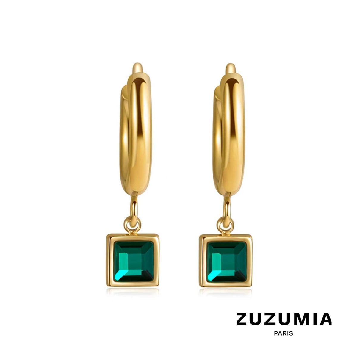 Zircon Square Geometric Pendant Earrings - zuzumia