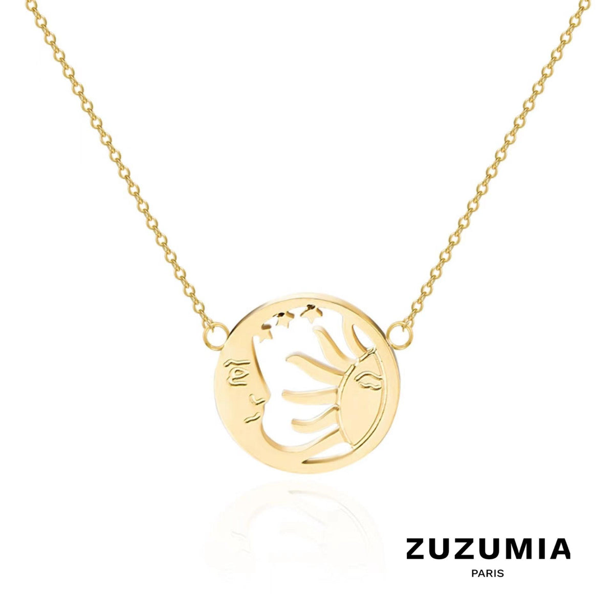 Tarot Sun and Moon Pendant Necklace - zuzumia