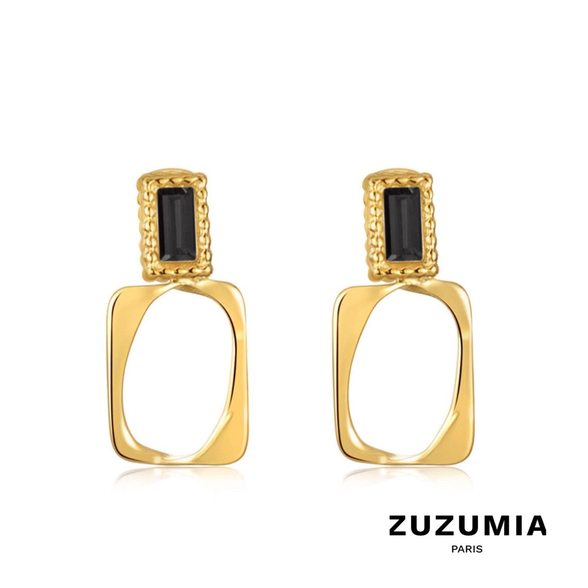 Rectangular Zircon Earrings - zuzumia