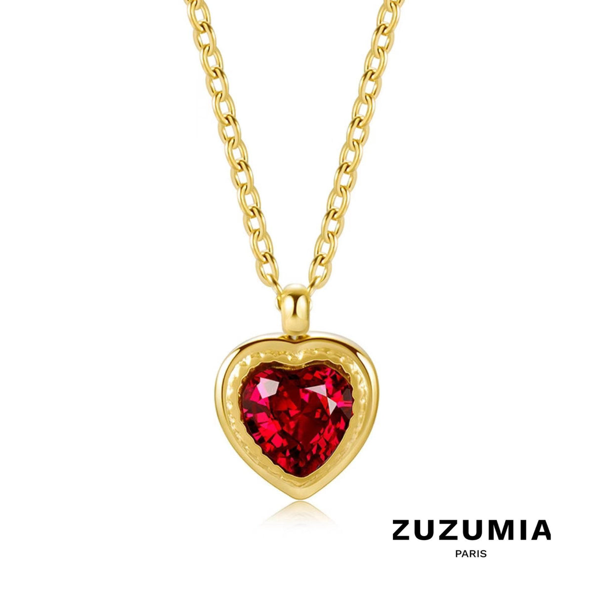 Zircon Heart Necklace - zuzumia