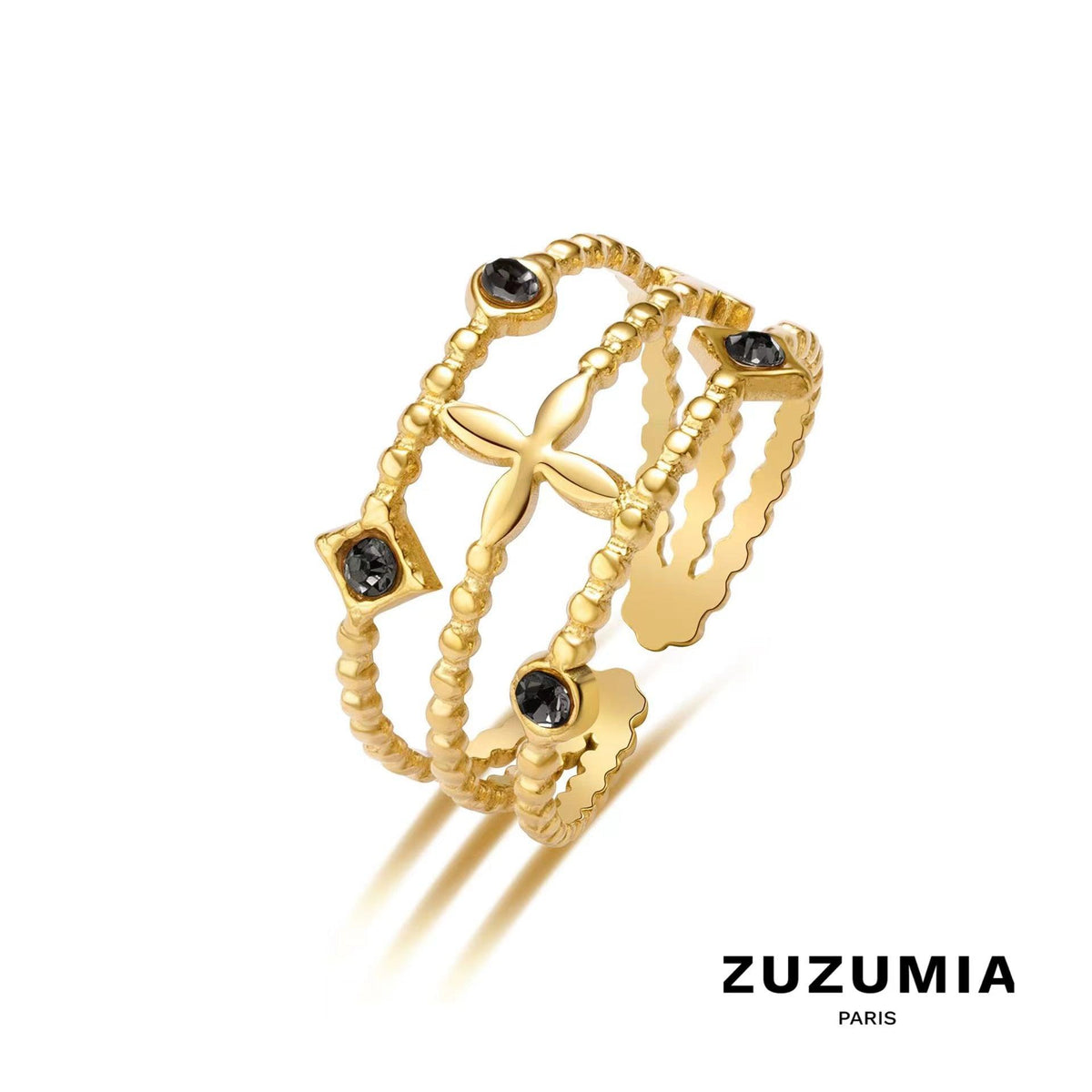 Multi-Layered Cross Finger Rings - zuzumia