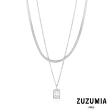 Double Layer Square Diamond Necklace - zuzumia