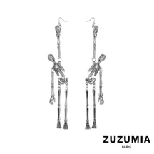 Halloween Long Tassel Skeleton Earrings - zuzumia