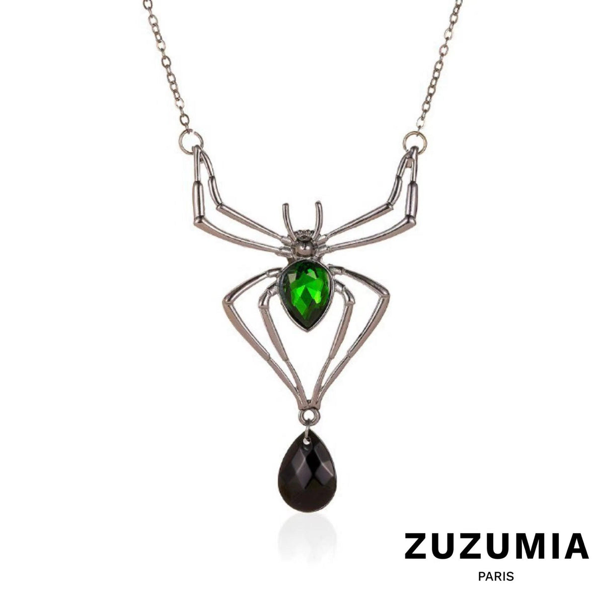 Vintage Green Crystal Spider Jewelry Set - zuzumia