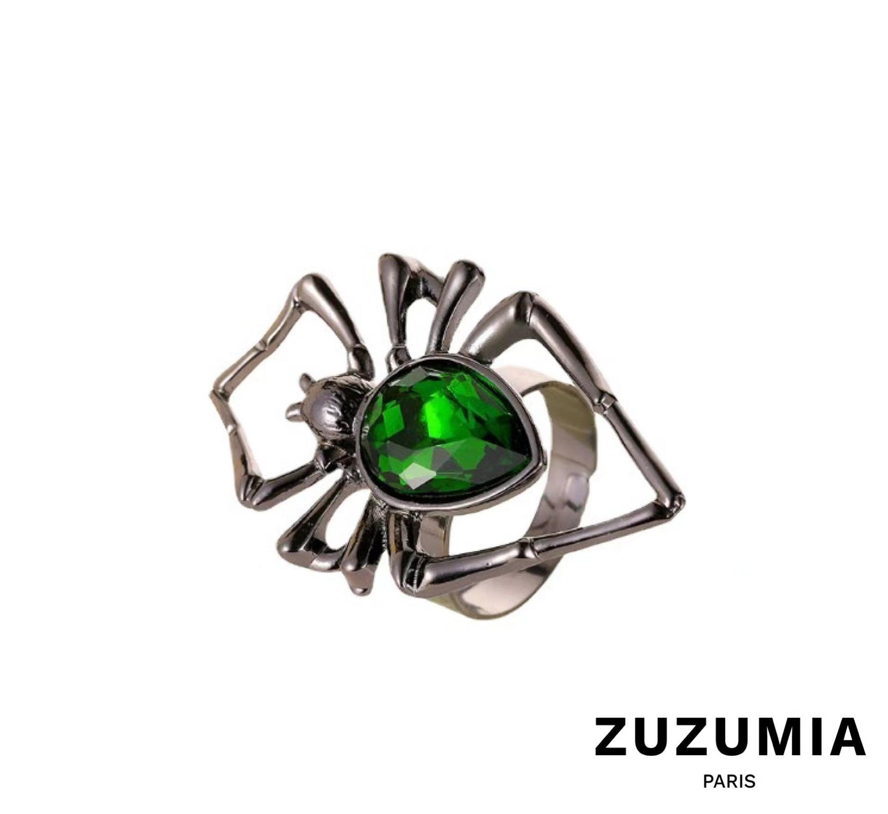 Vintage Green Crystal Spider Jewelry Set - zuzumia