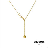 Small Gold Ball Tassel Necklace - zuzumia