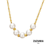 Tiny Gold Beads Pearl Necklace - zuzumia