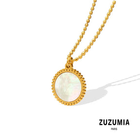 White Seashell Pendant Necklace - zuzumia