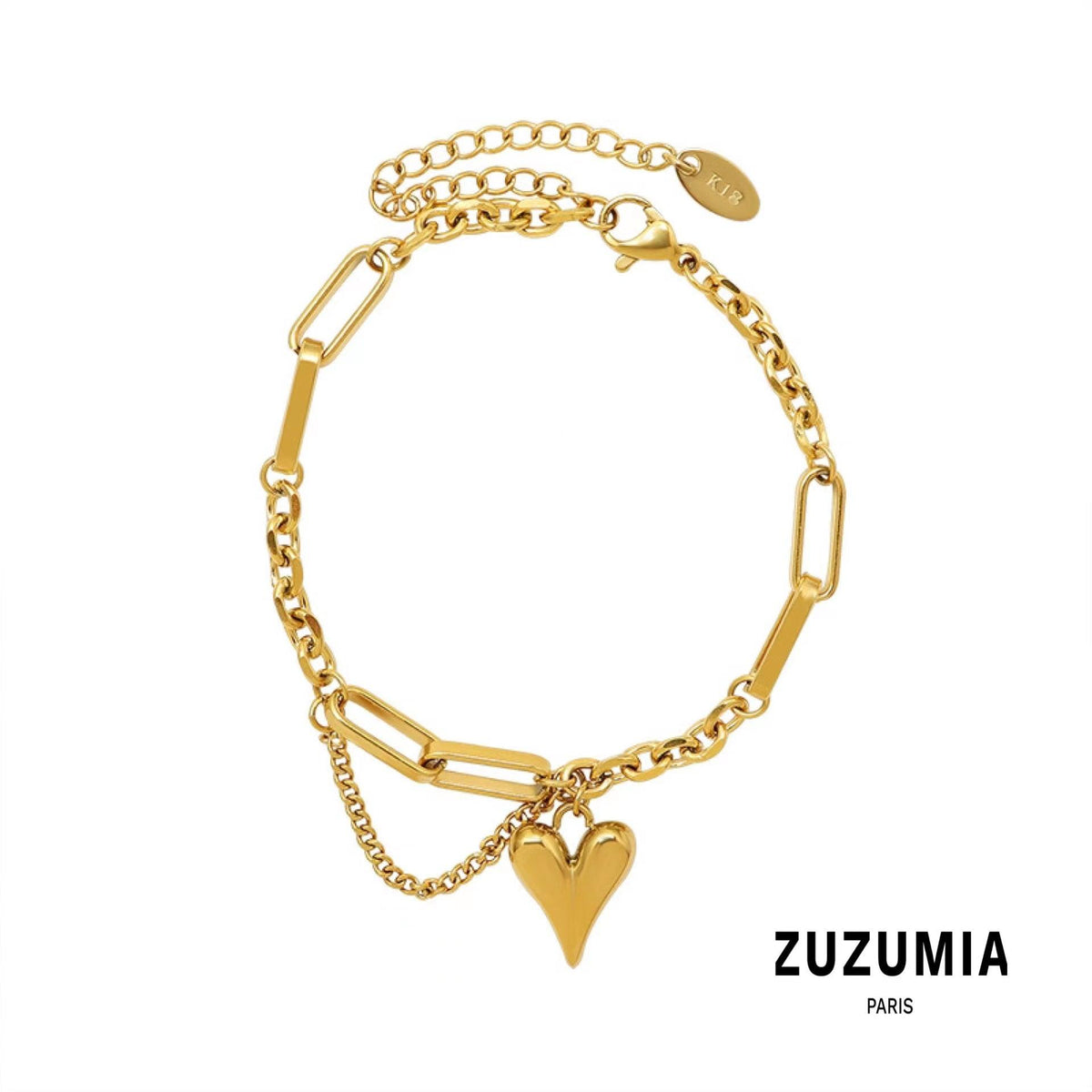 Heart Double Layered Bracelet&Necklace - zuzumia