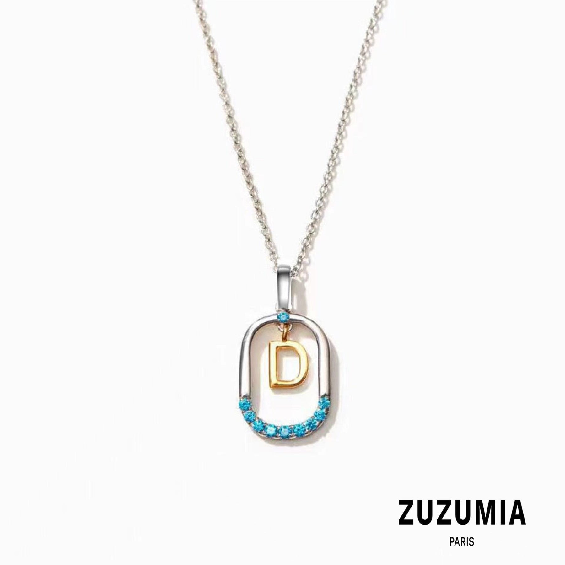 Initial Diamond Necklace - zuzumia