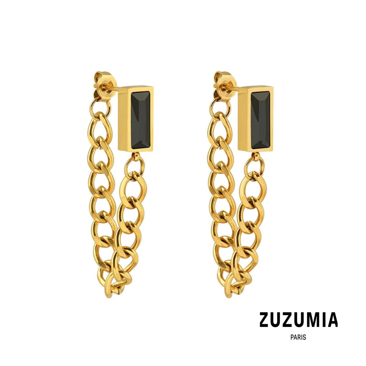 Zircon Tassel Long Earrings - zuzumia