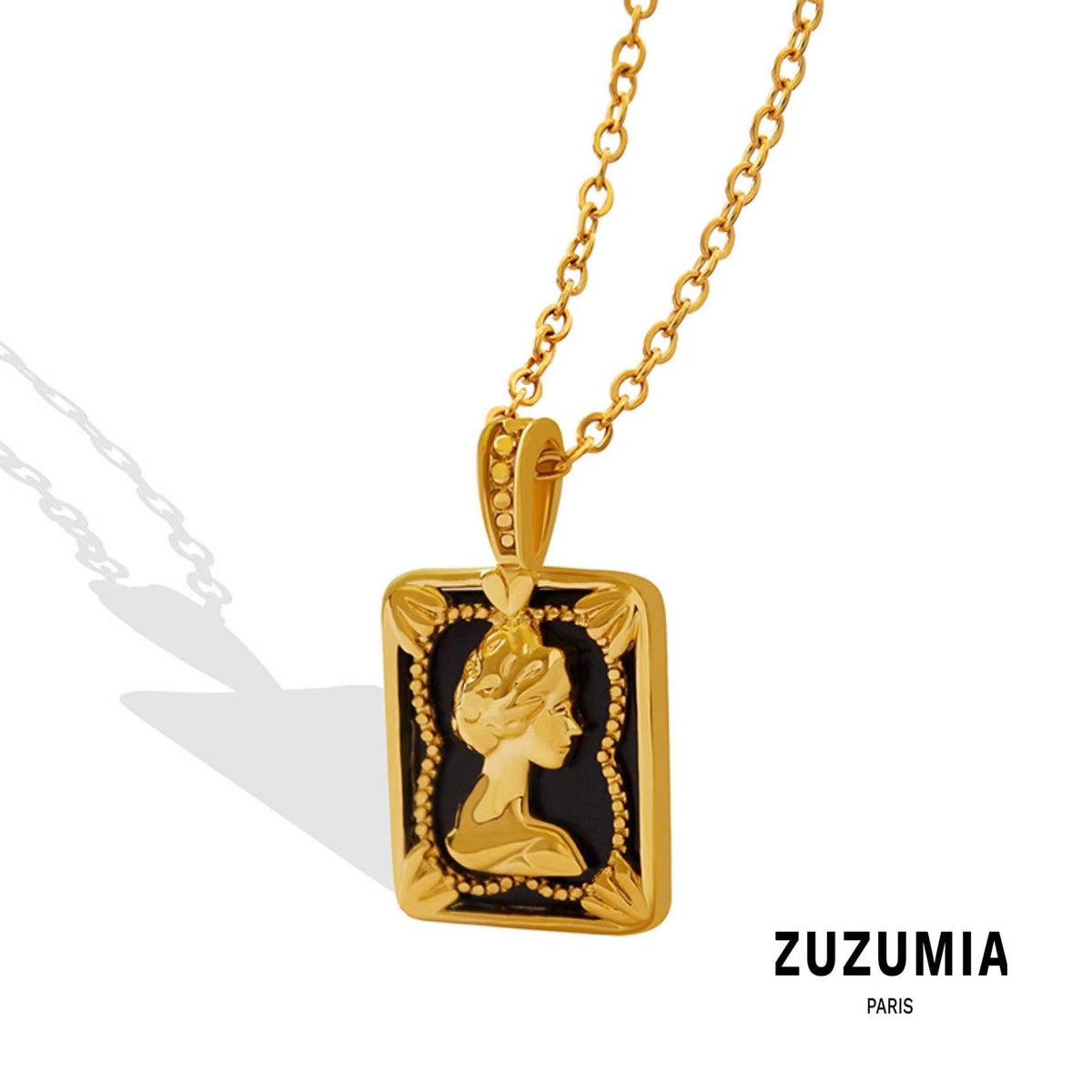 Square Portrait Pendant Necklace - zuzumia