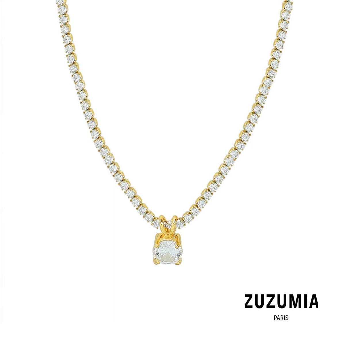 Cubic Zircon Pendant Necklace - zuzumia