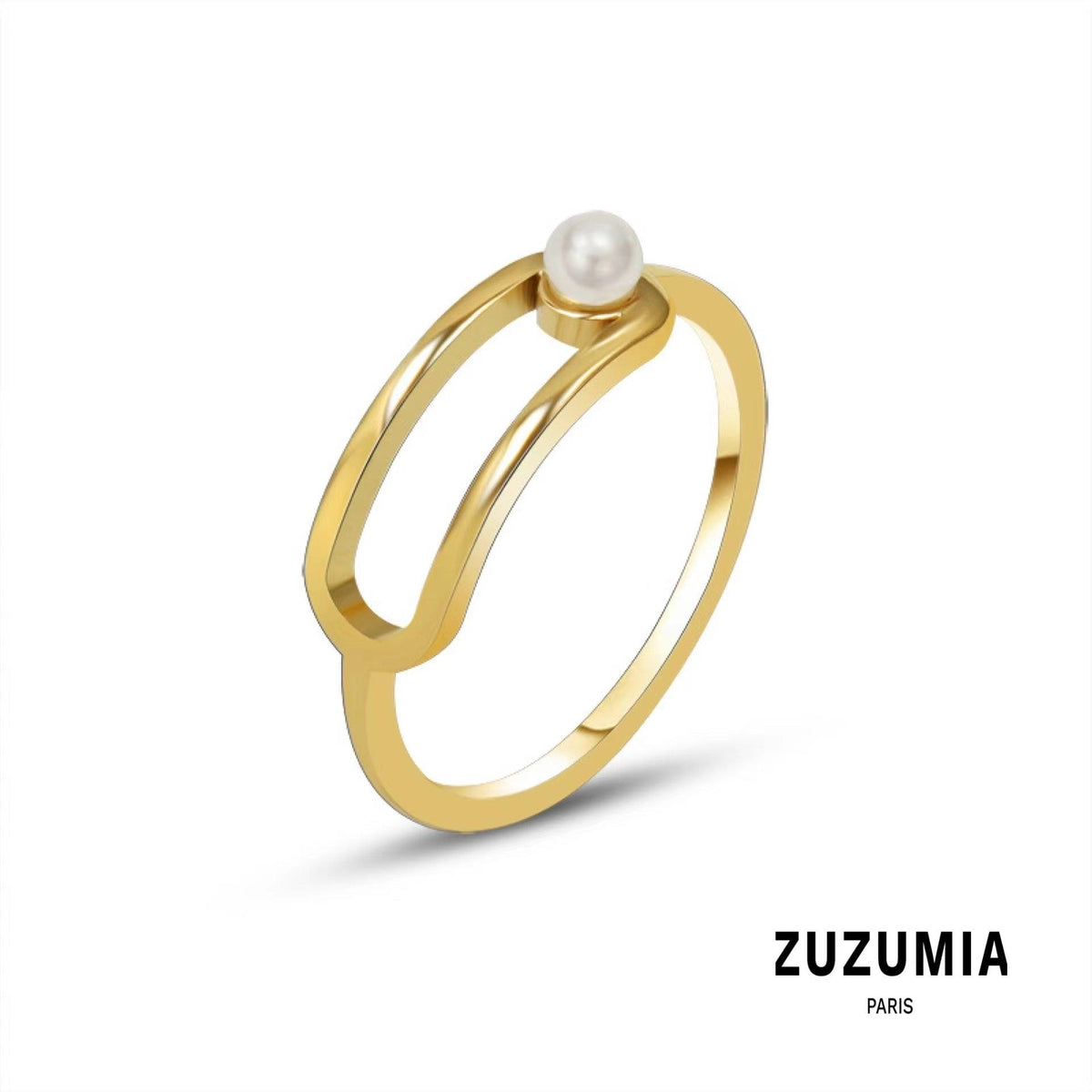 Geometric Pearl Ring - zuzumia