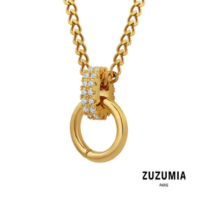 Classic Sparkling Round Pendant Necklace - zuzumia