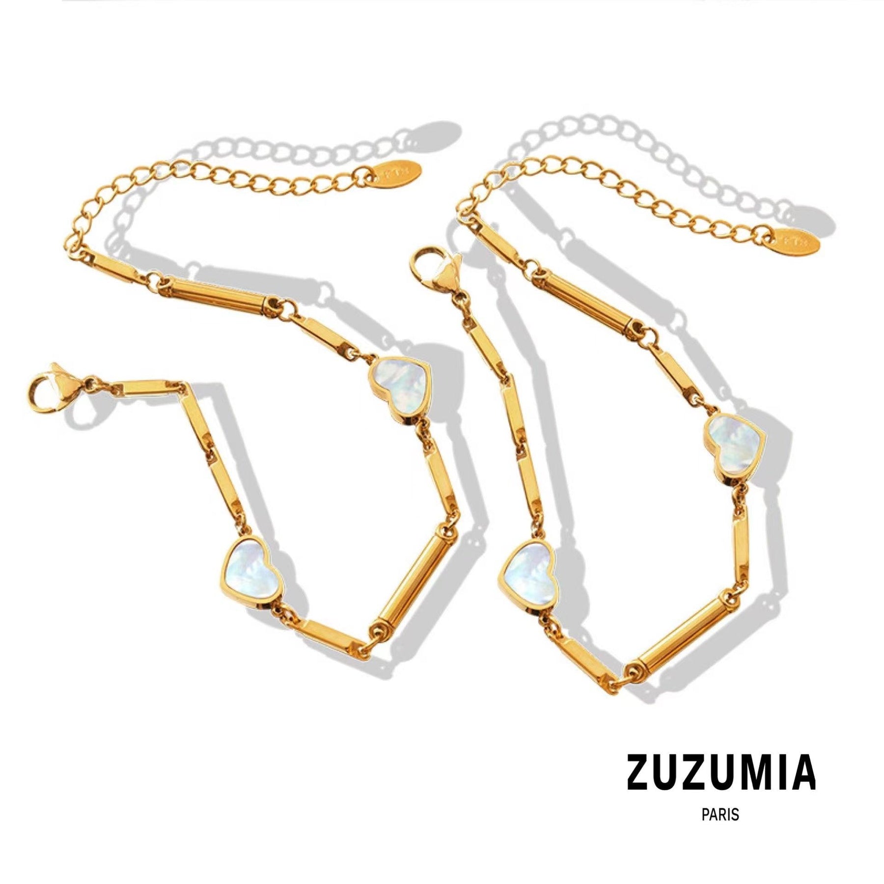 Heart-Shaped White Seashells Bracelet - zuzumia