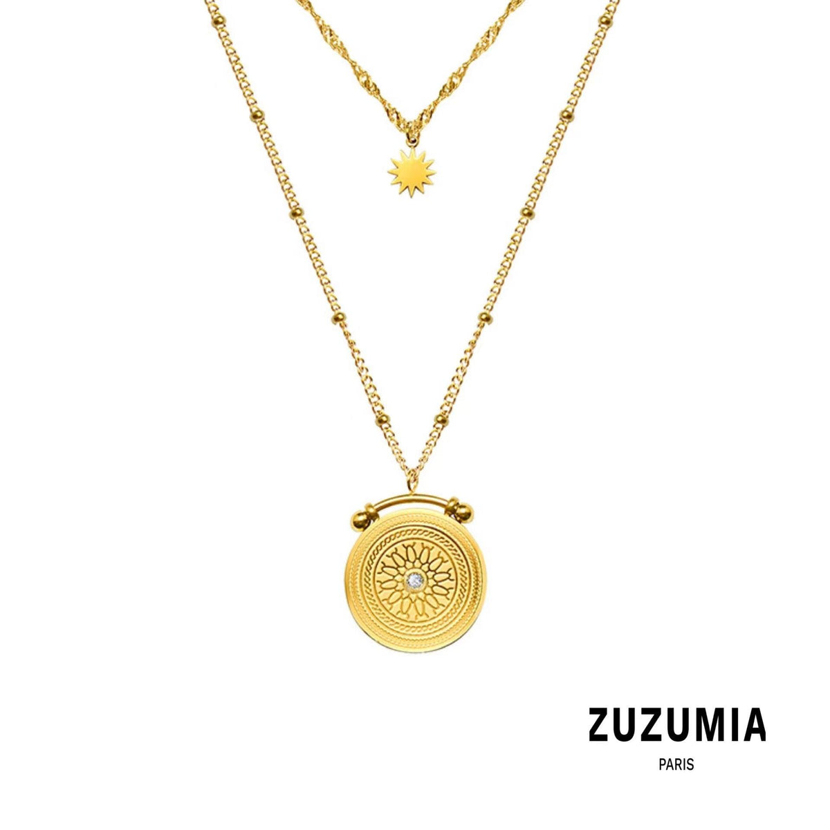 Star Double-layer Diamond Texture Versatile Necklace - zuzumia