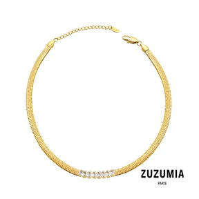 Zircon Choker Necklace Bracelet Set - zuzumia