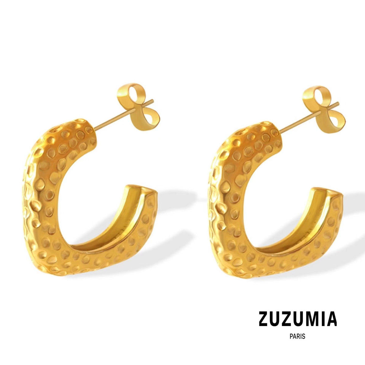 Irregular C-Shaped Wave Earrings - zuzumia